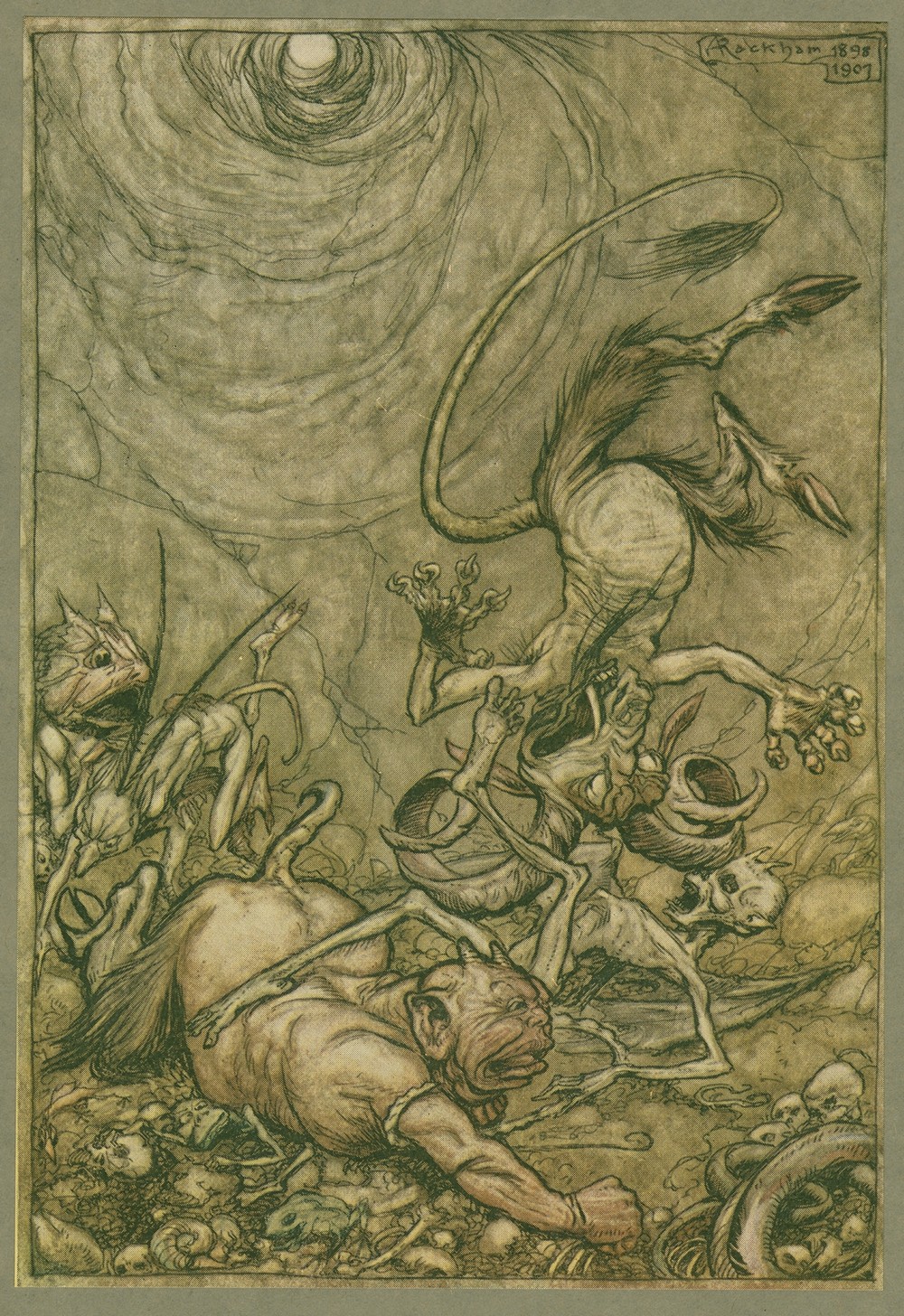 Into the bottomless pit he fell slap.