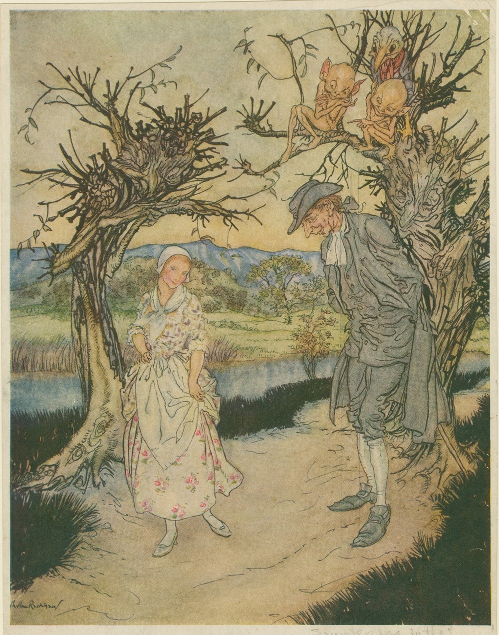 Sauntering along in the twilight