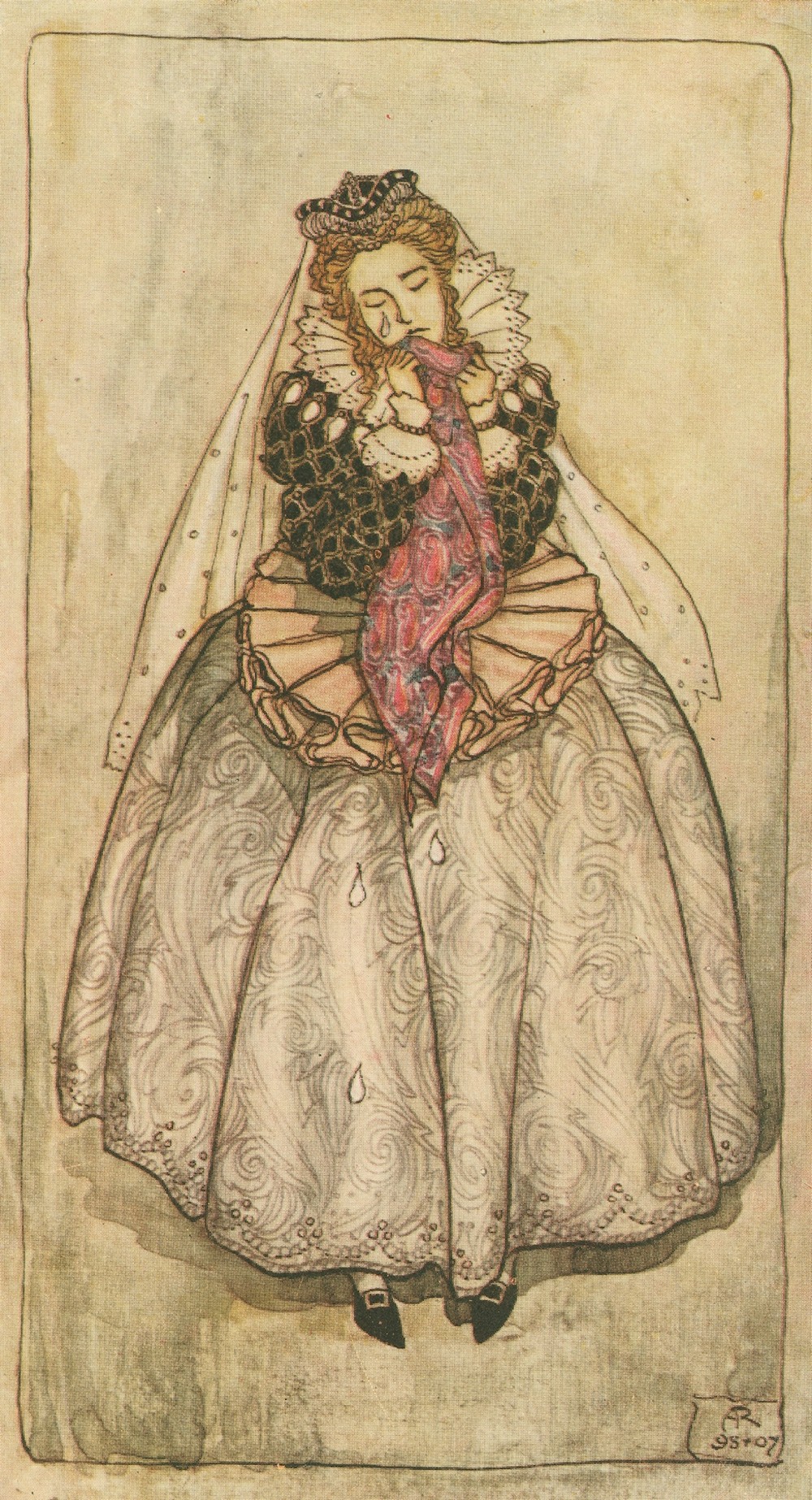 The Duchess shed tears large as marrow-fat peas.