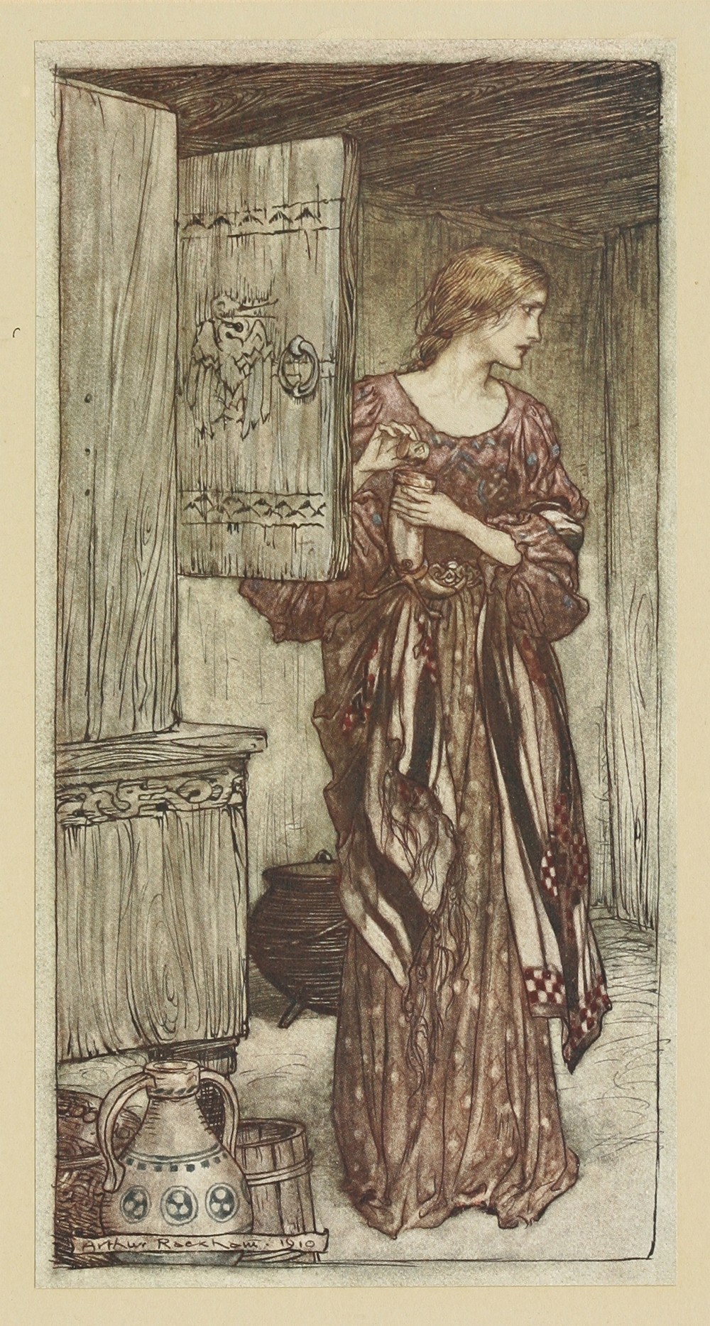 Sieglinde prepares Hunding’s draught for the night