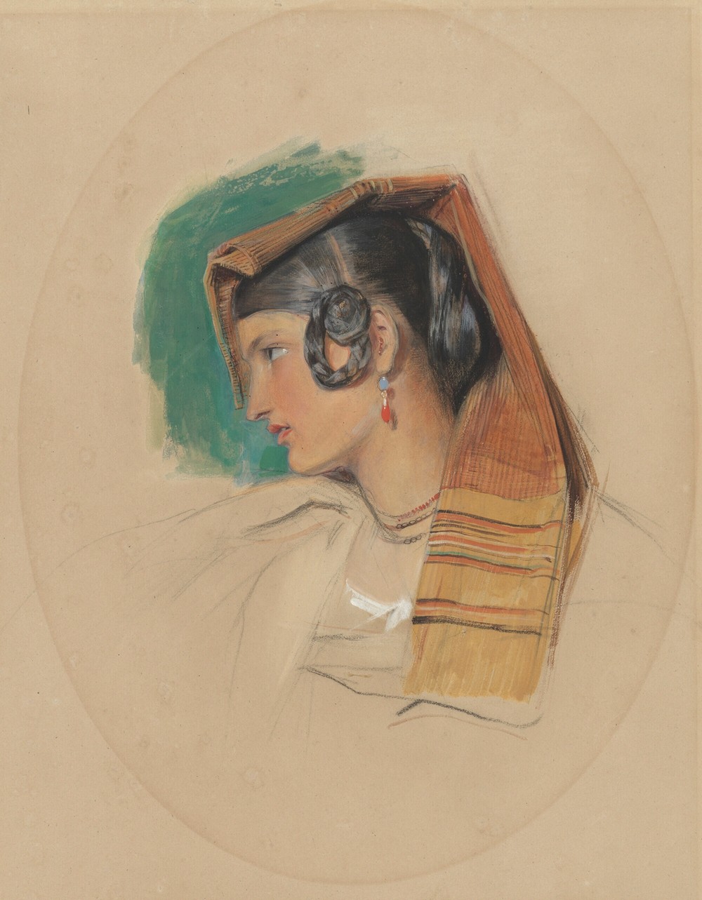 Portrait study of an Italian peasant girl