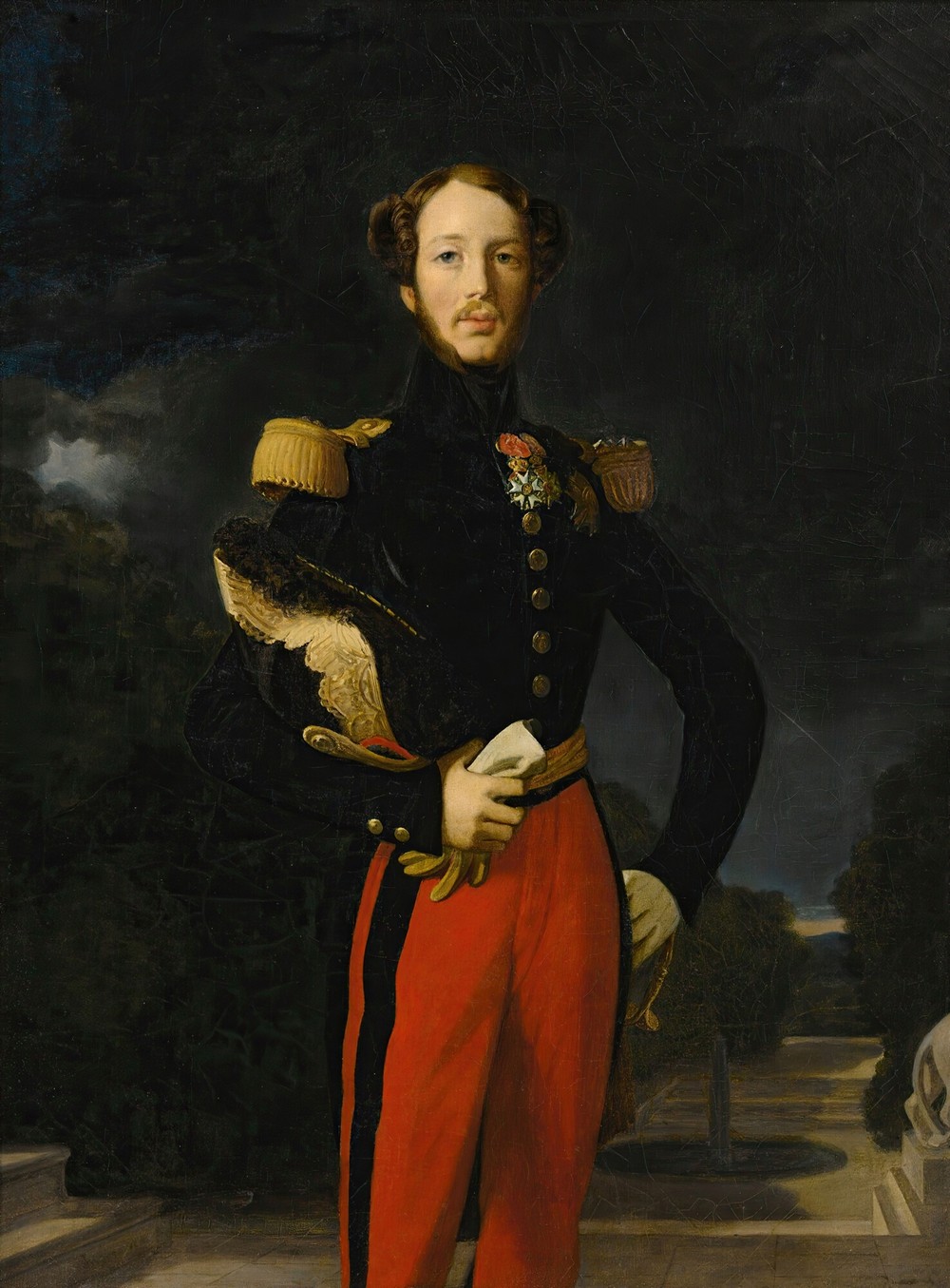 Portrait Of Prince Ferdinand-Philippe, Duc D’orléans, Before The Château De Saint-Cloud’s Garden