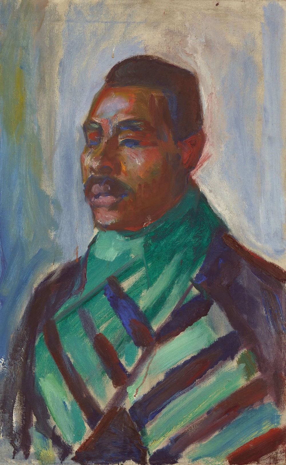 African with Green Scarf