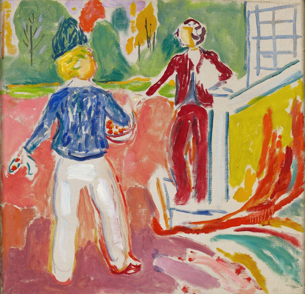 Two Women by the Veranda Steps