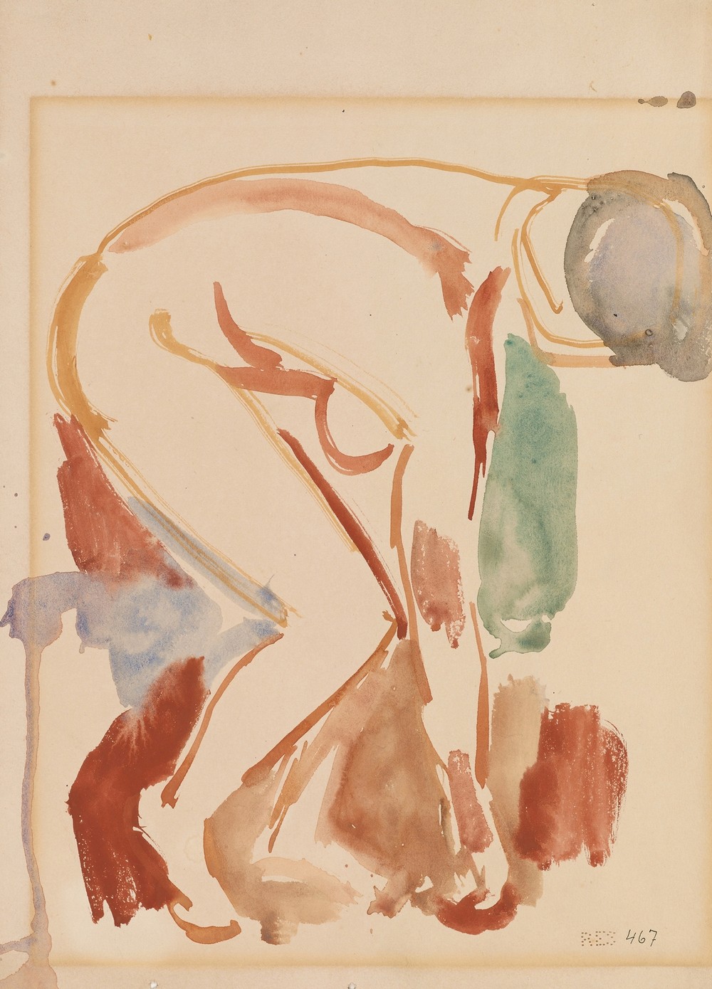 Framoverbøyd kvinneakt (Ca 1920)