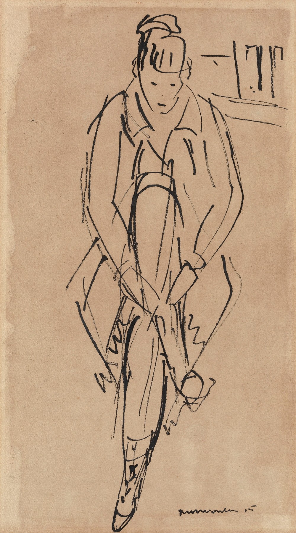 Woman Putting on Shoes