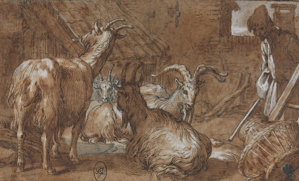 A Barnyard with Goats and a Goatherd (c. 1610-1615)