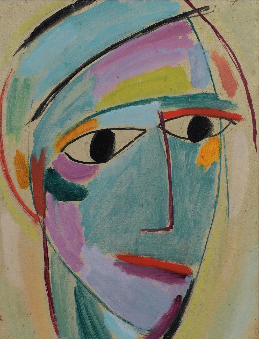 Mystical head, Three-quarter profile