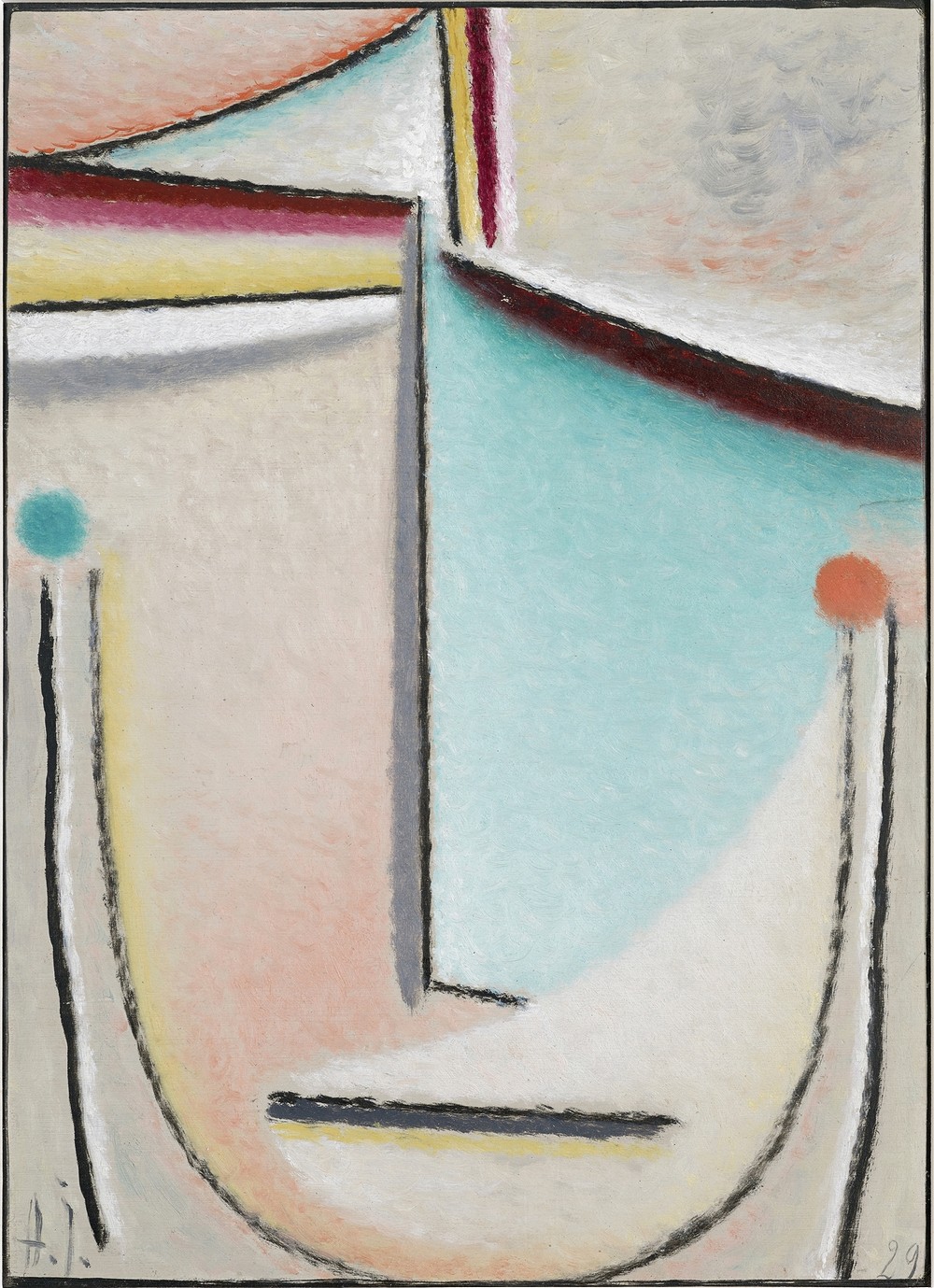 Abstract Head,Pink-Light Blue