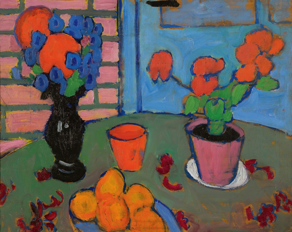 Stillleben Mit Blumen Und Orangen (Still-Life With Flowers And Oranges) (circa 1909)