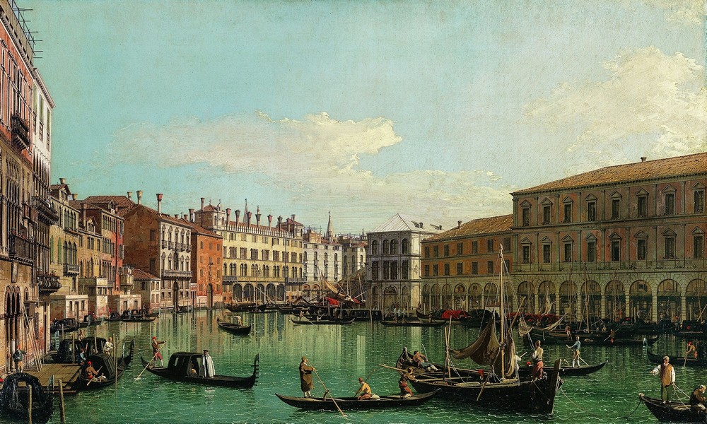The Grand Canal, Venice, Looking South toward the Rialto Bridge (1730s)