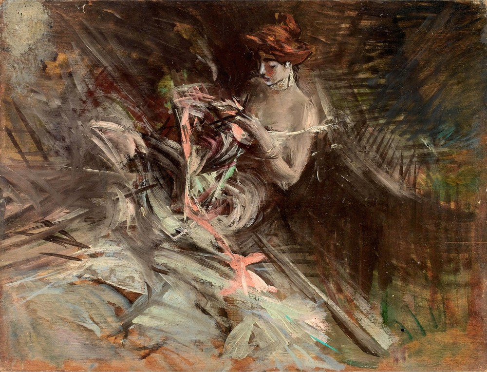 The ball gown (Interior with young girl sewing)