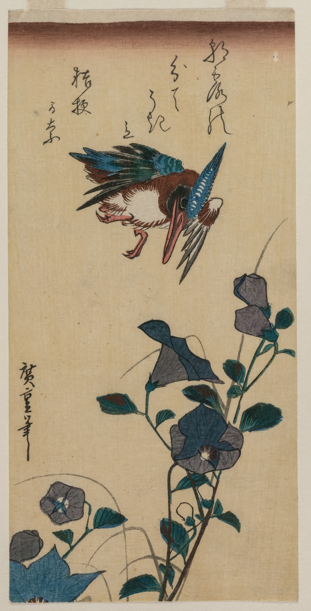 Kingfisher and Chinese Bellflowers (early or mid-1830s)