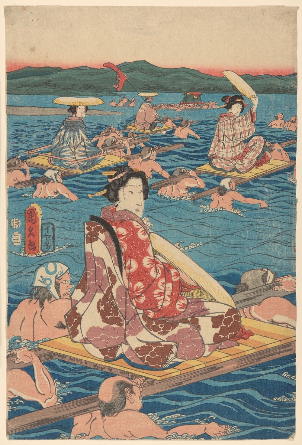 Fording a Broad River (19th century)