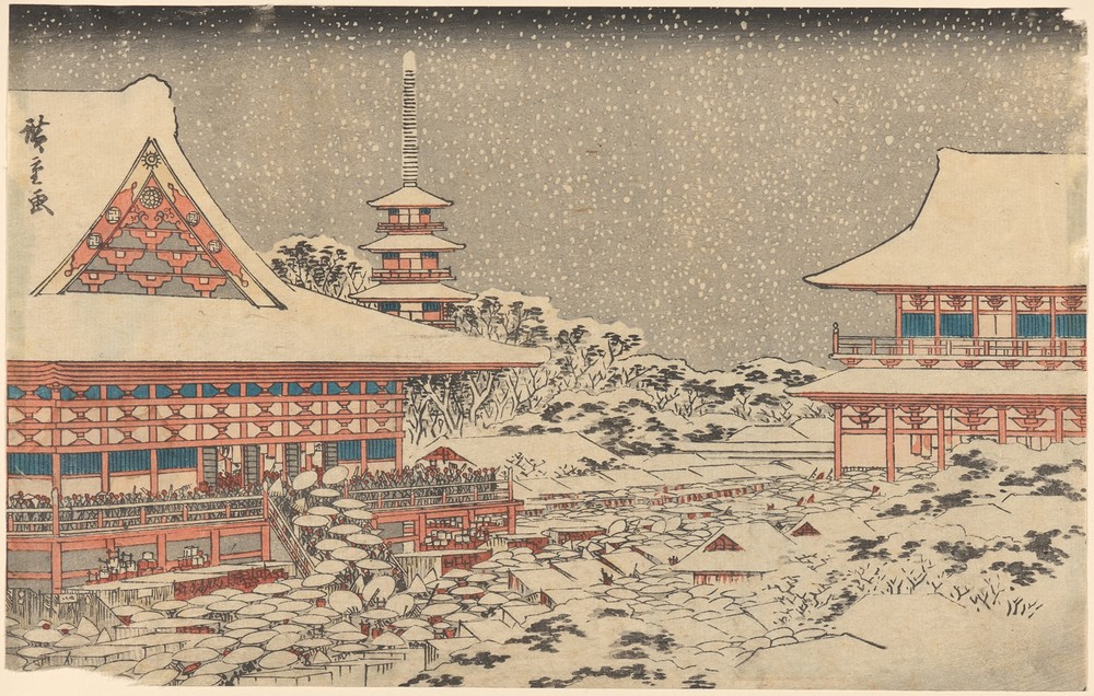 Two Red Pavilions in Snow (19th century)
