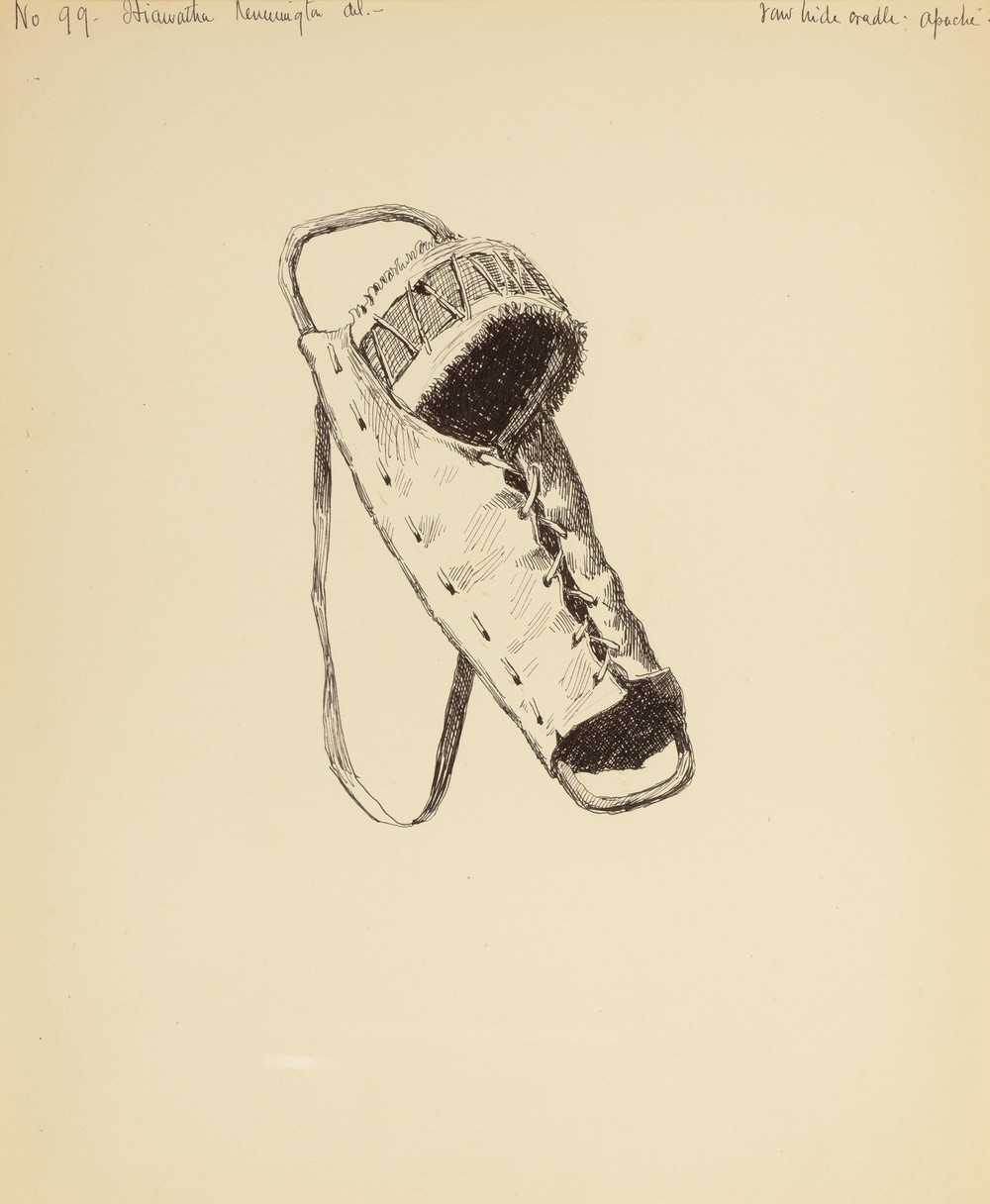 Rawhide Cradle, Apache, illustration from The Song of Hiawatha
