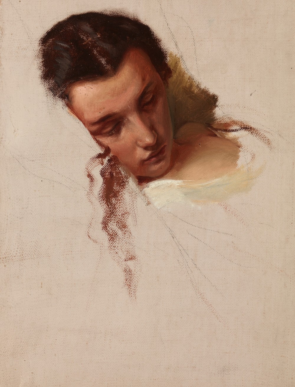 Study to the Painting ‘The Death of Barbara Radziwiłł – Head of Quinn Barbara’ (_before 1860)
