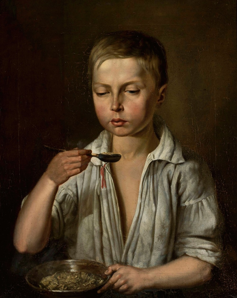 Boy at breakfast (circa 1856)