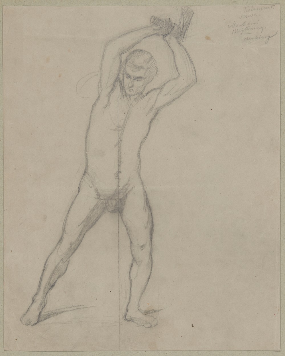 Nude sketch to the executioner with an axe to the painting ‘Martyrdom of St. Matthias’