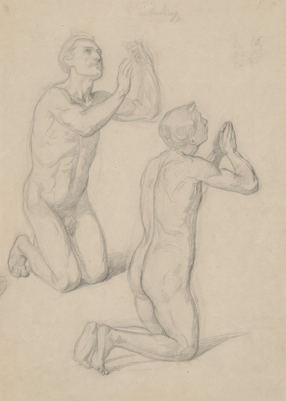 Nude studies for the figures of David and Pius IX in the painting ‘The Immaculate Conception of the Blessed Virgin Mary’