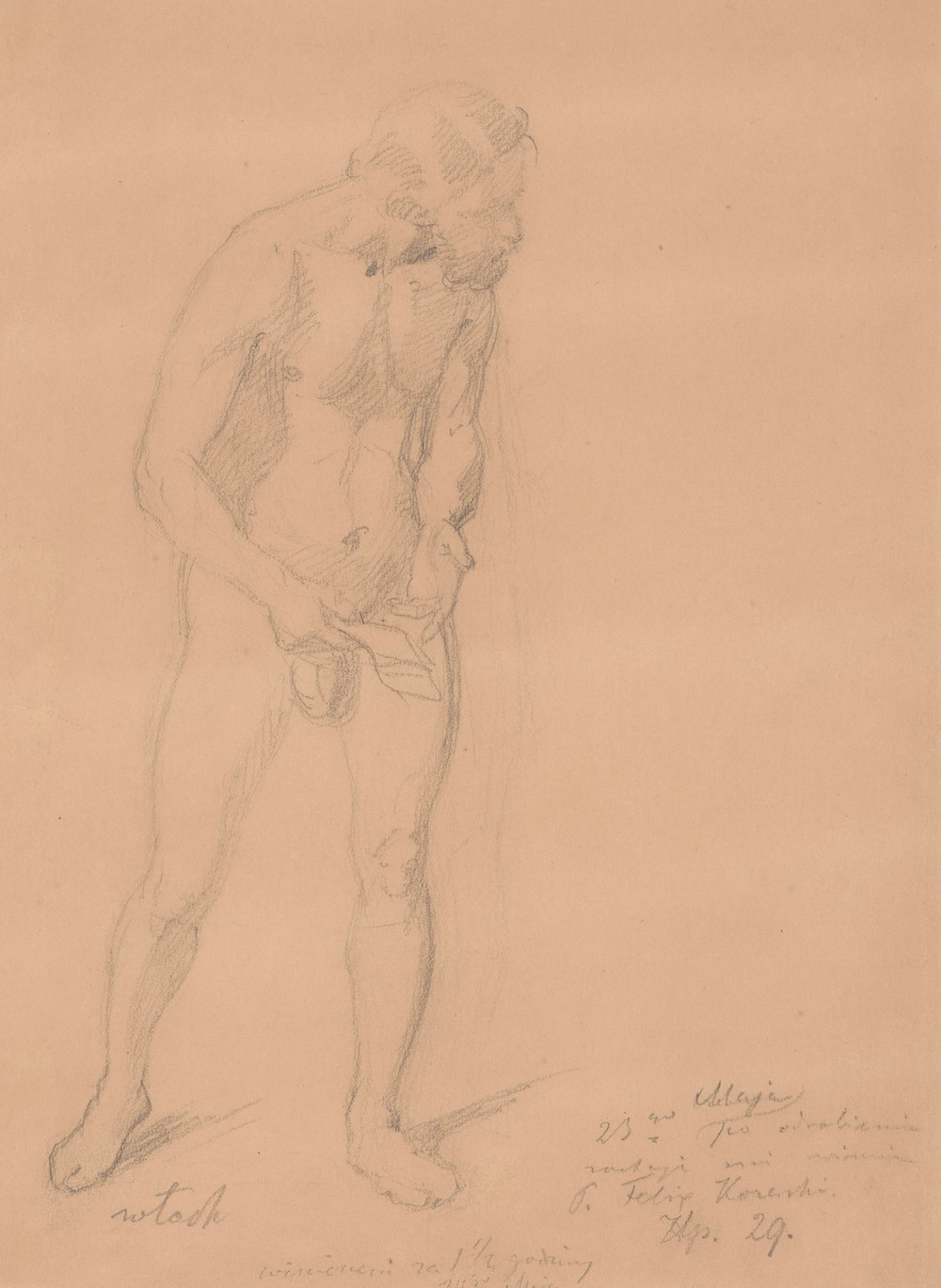 Nude Study for a Figure of an Italian in the Painting ‘The Upbringing of Sigismund Augustus’