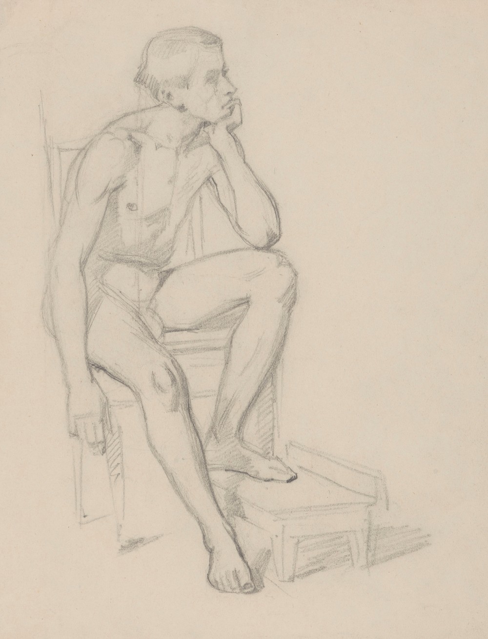 Nude study of prince for the painting ‘The Upbringing of Sigismund Augustus’