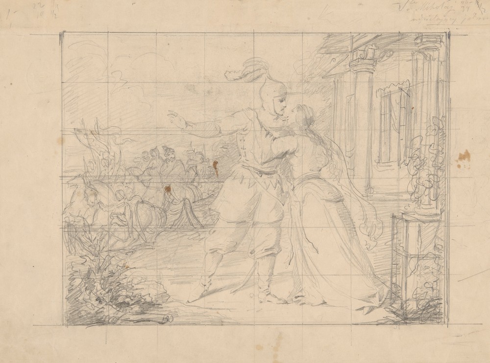 Sketch for the painting ‘Farewell to Wacław with Maria’ (the theme taken from the poem ‘Maria’ by Antoni Malczewski)