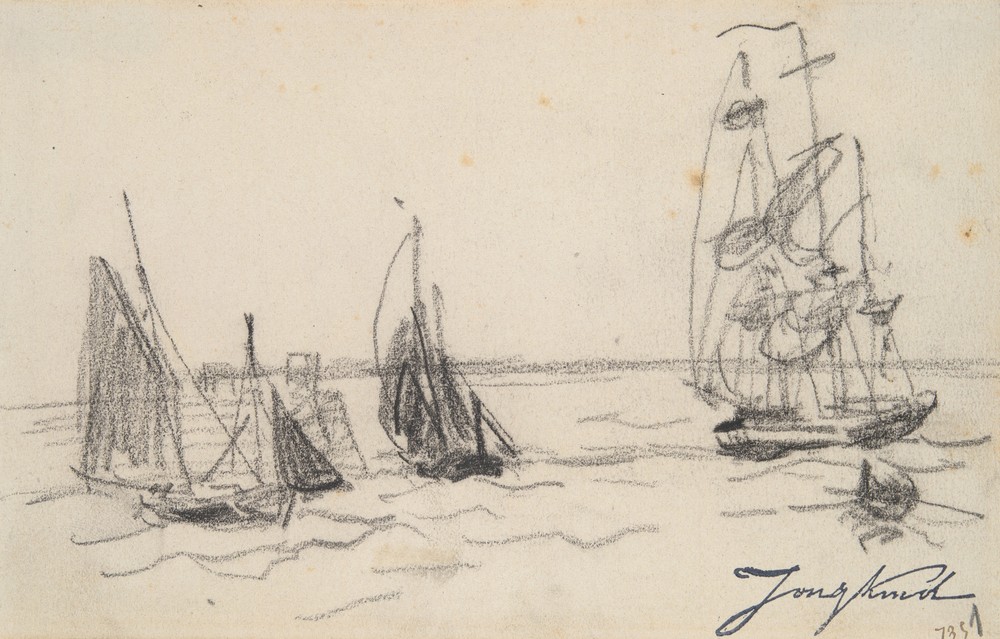 Small Sailboats and a Three-Master