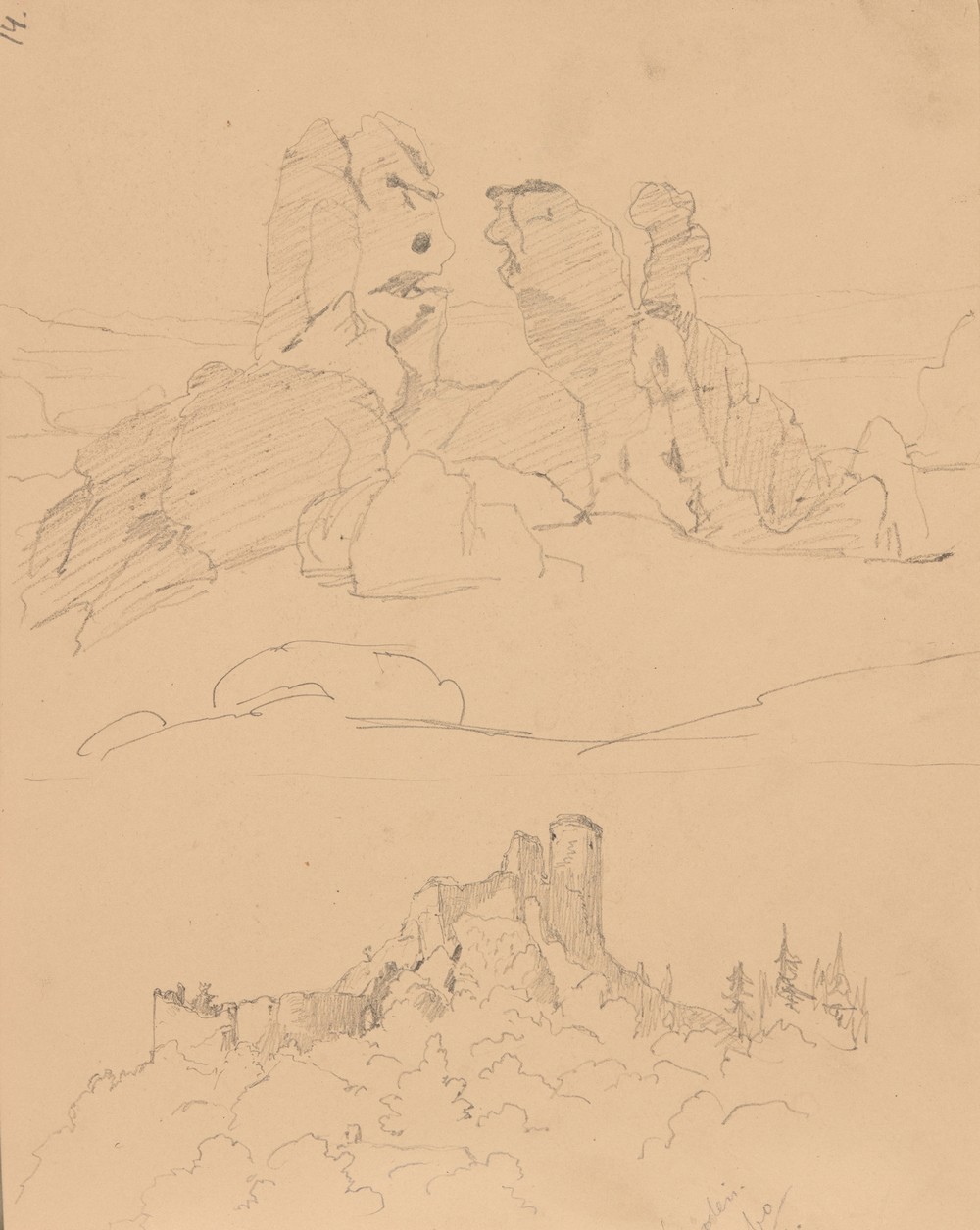Sketch of limestone outliers (near the Ogrodzieniec Castle)