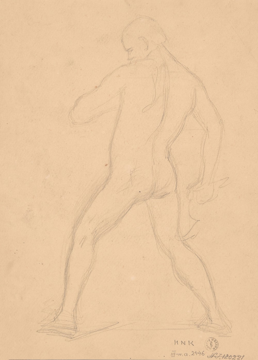 Sketch of nude male to the painting ‘Martyrdom of St. Matthias’