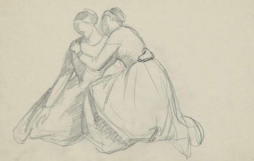 Sketch of the group of the Virgin Mary and Mary Magdalene to the painting ‘Entombment’