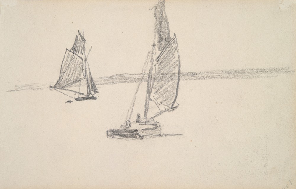 Two Sailboats on Calm Water (mid to late 19th century)