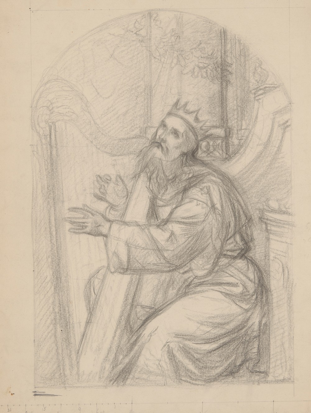 Sketch to the painting ‘King David playing the harp’