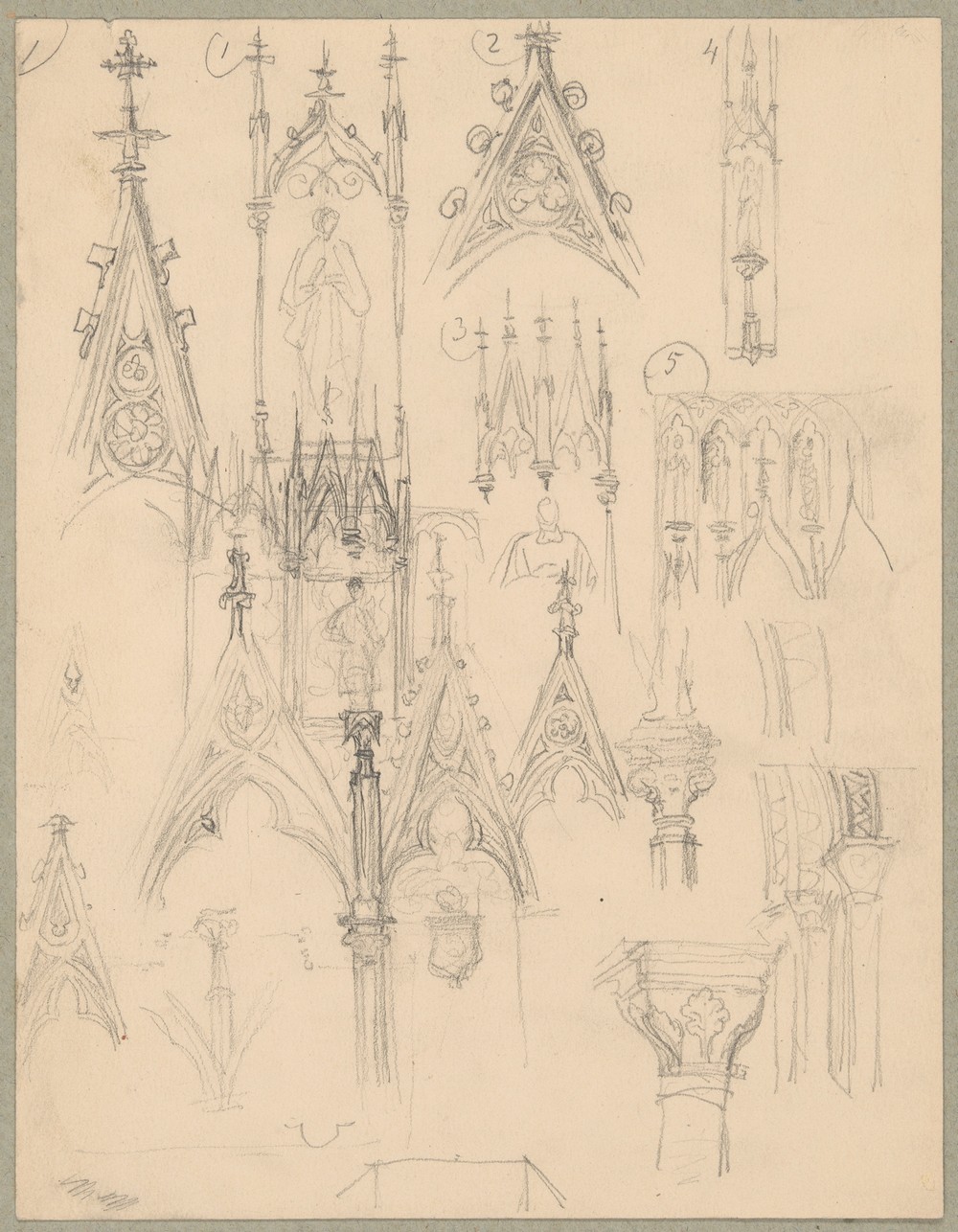 Sketches of Gothic architectural details