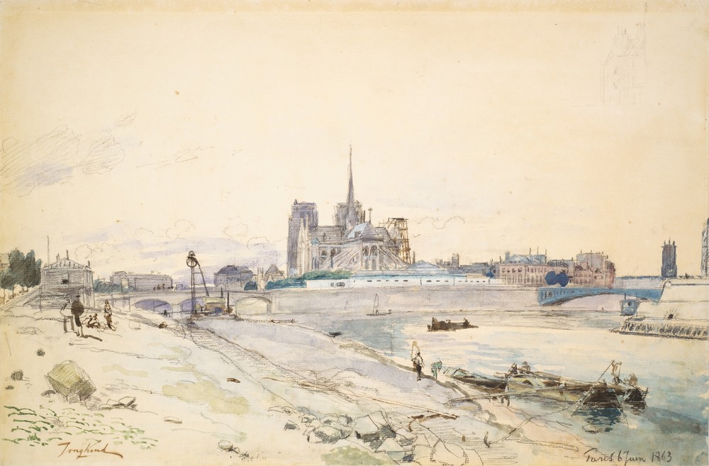 Notre Dame of Paris seen from the Quai de la Tournelle