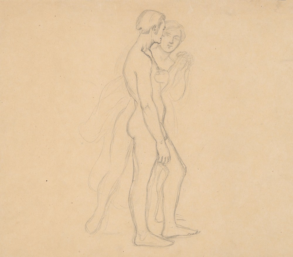 Sketches of two nude males