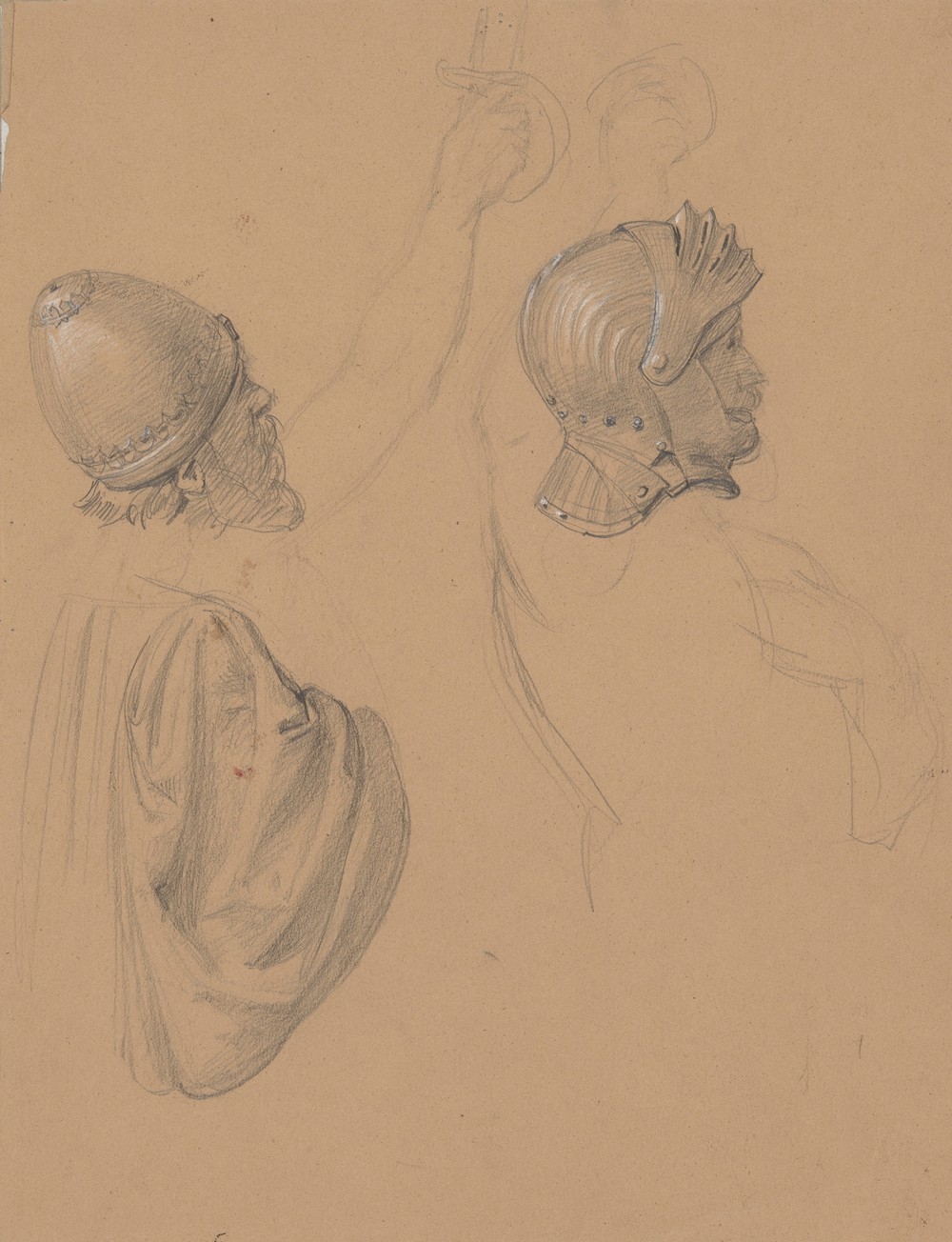 Studies of heads in helmets ‘Queen Jadwiga’s Oath’