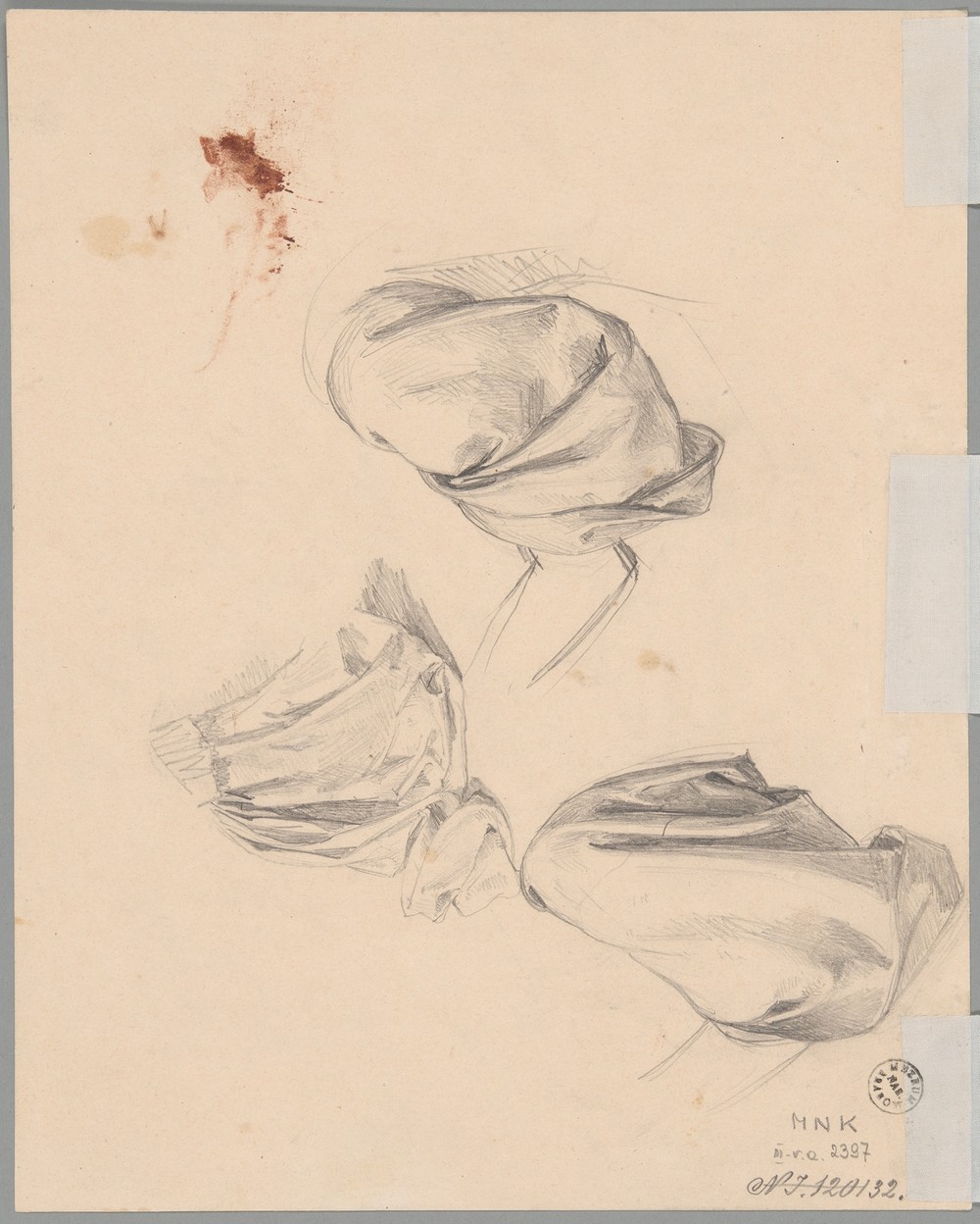 Studies of sleeve and robe fragment