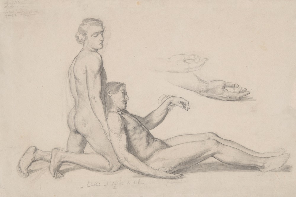 Study of nude males to the scene with Nicodemus supporting Christ’s body to the painting ‘Entombment’