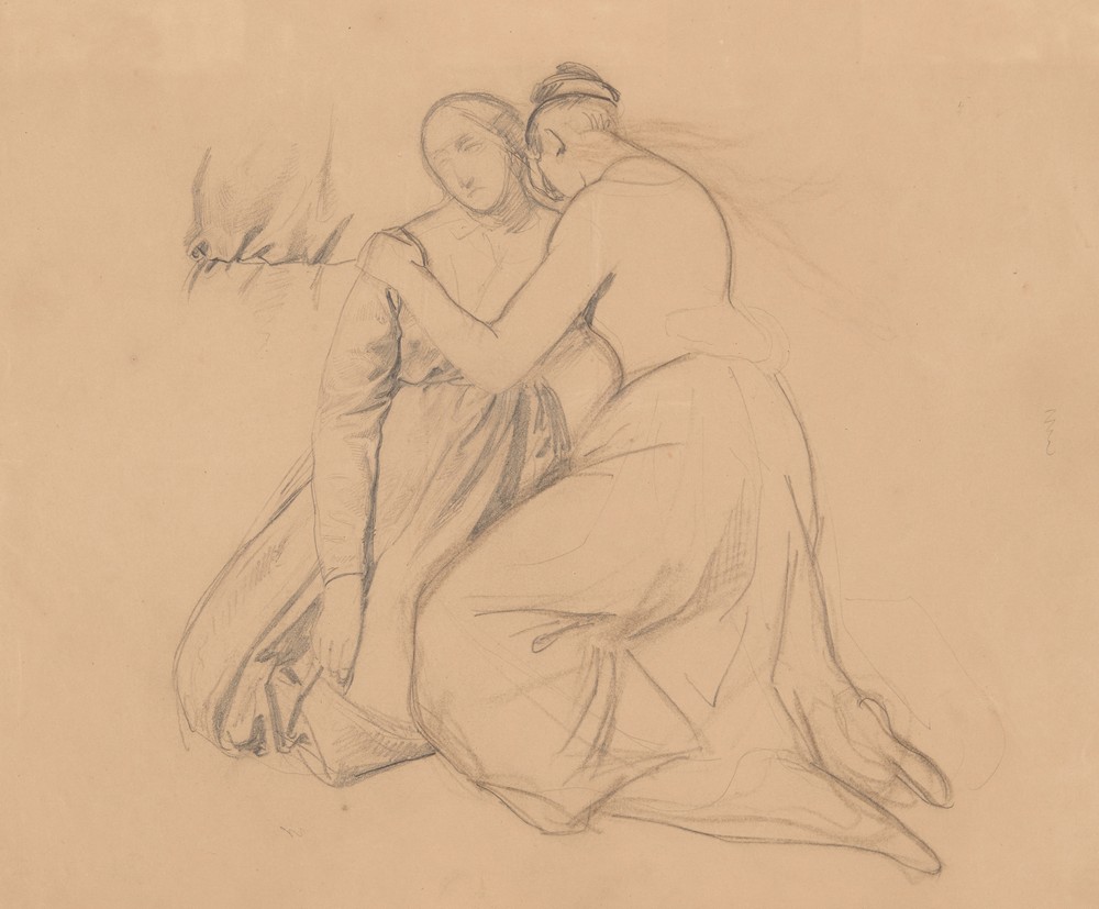 Study of the figure to the group of the Virgin Mary and Mary Magdalene to the painting ‘Entombment’