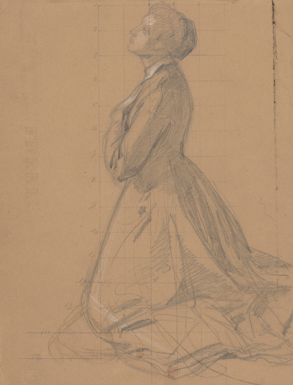 Study of the queen figure for the painting ‘Queen Jadwiga’s Oath’