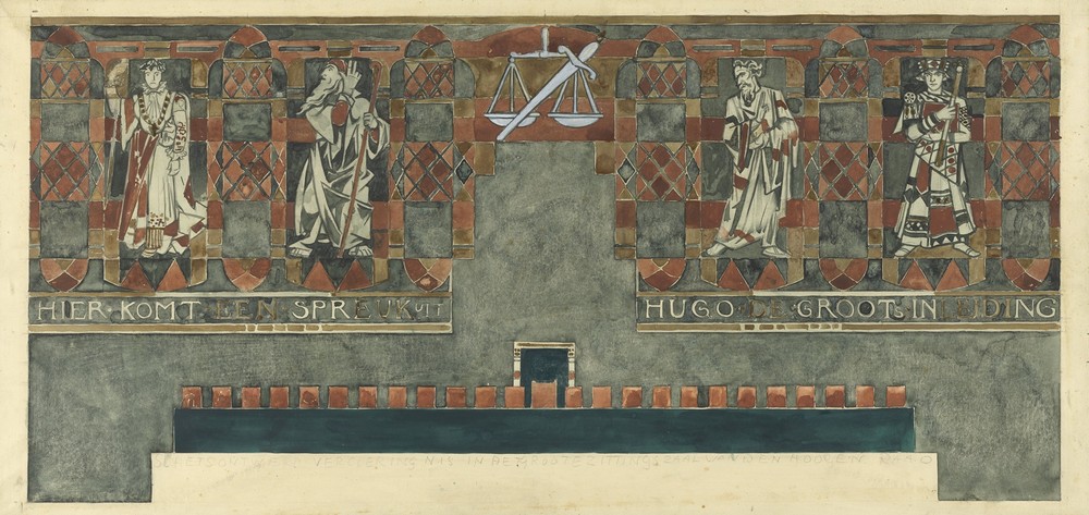 Vierde ontwerp voor marmerdecoratie in de Hoge Raad te Den Haag (c. 1868 - c. 1938)