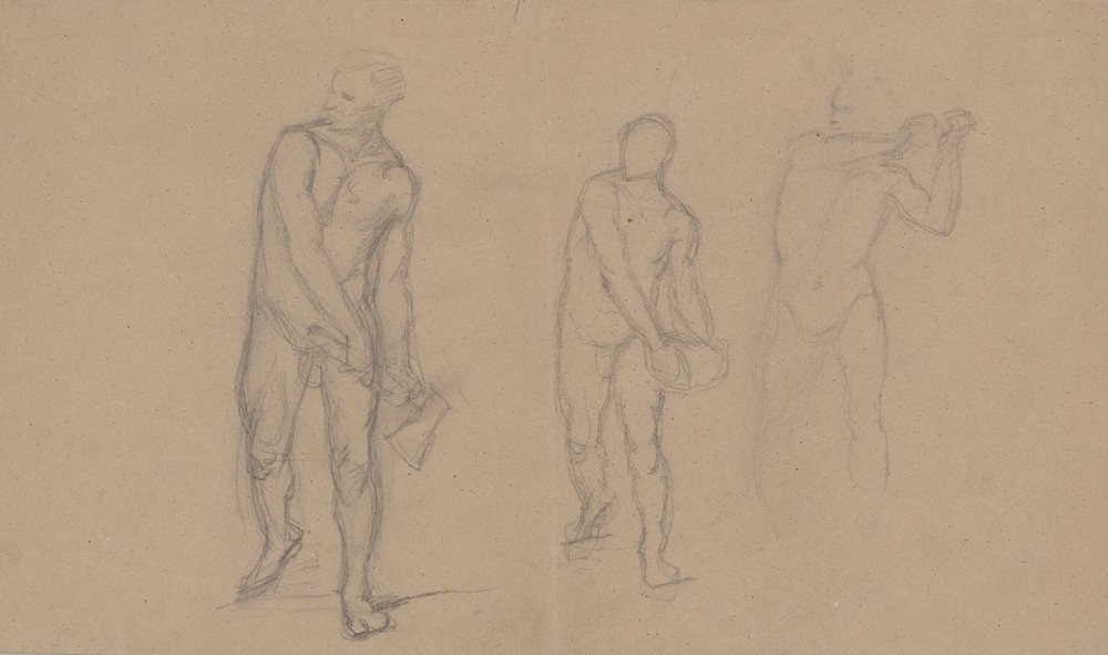 Three sketches of male nudes for the painting ‘Martyrdom of St. Matthias’