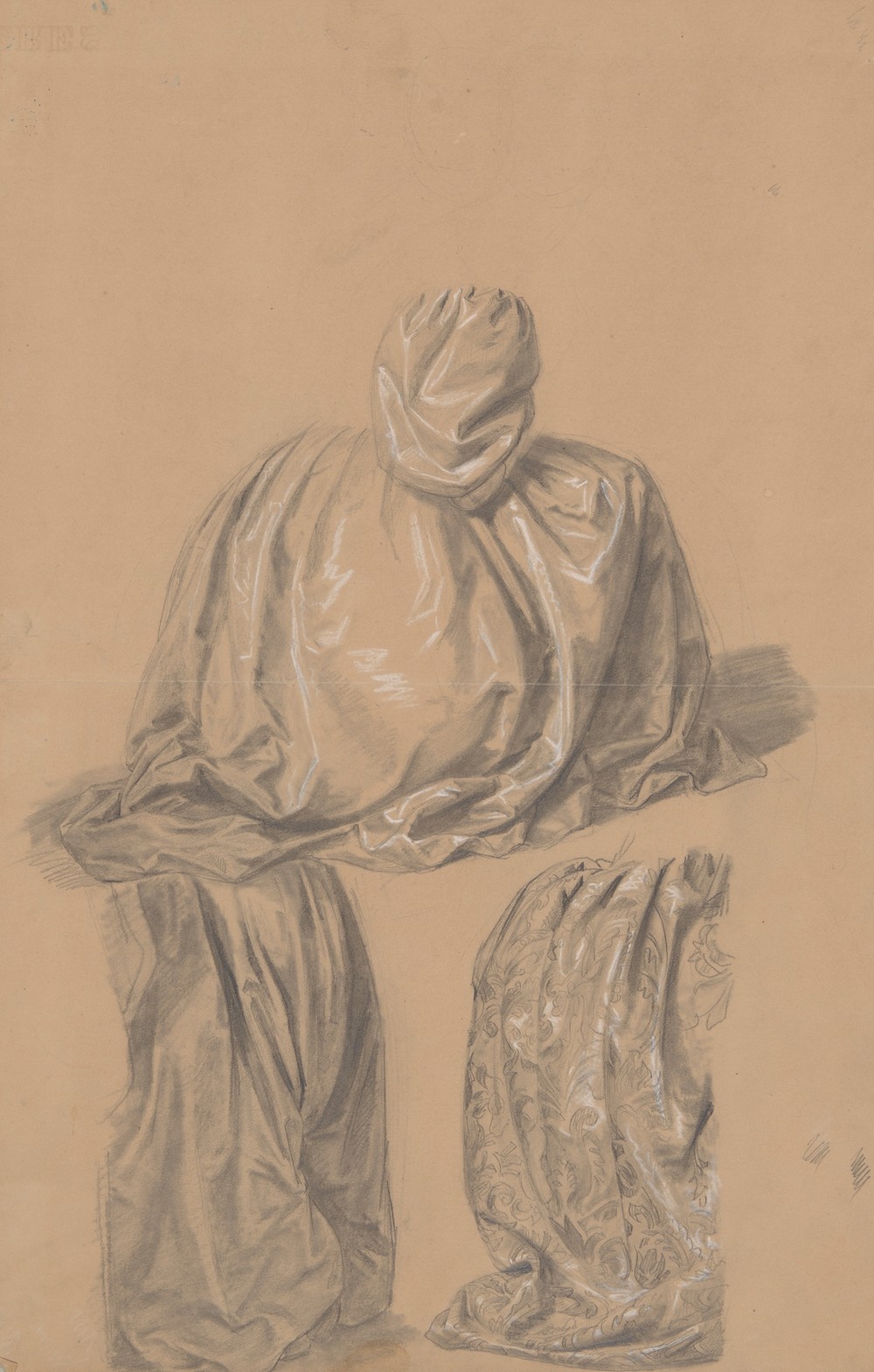 Three studies of dress drapery for the painting ‘The Upbringing of Sigismund Augustus’