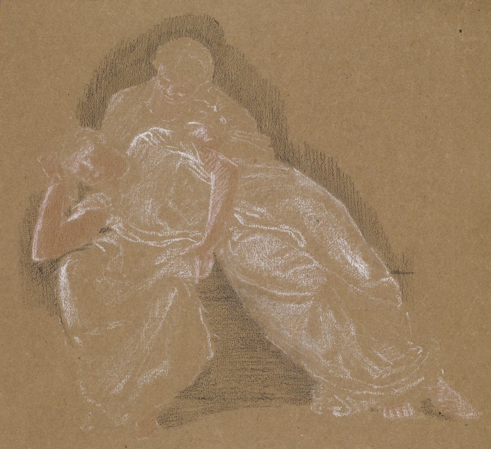 Female – Drapery Study of Two Seated Figures
