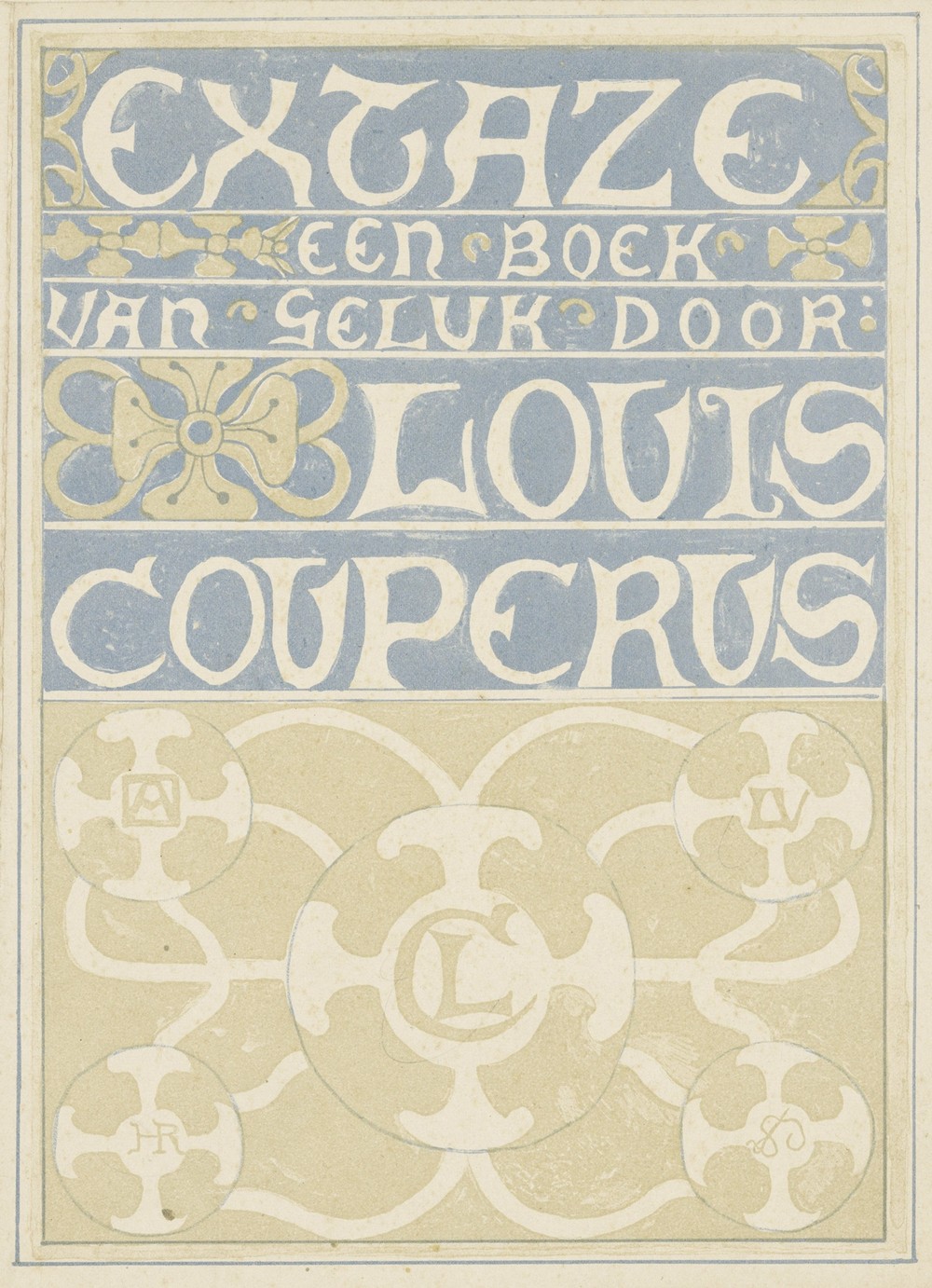 Bandontwerp voor; Louis Couperus, Extaze; een boek van geluk, 1894 (in or before 1894)