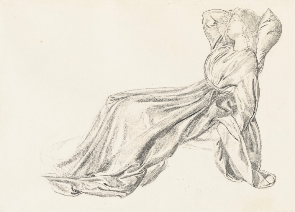 Portrait of Fanny Cornforth, reclining in a chair, for ‘Laus Veneris’