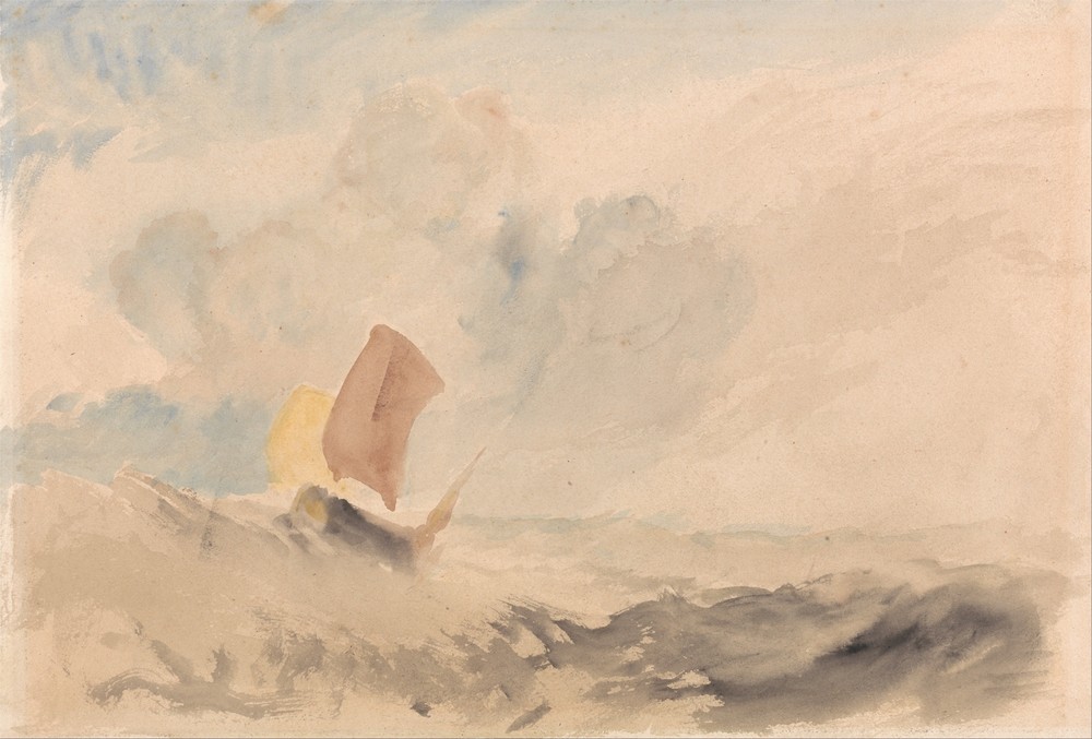 A Sea Piece, A Rough Sea with a Fishing Boat (1820 to 1830)