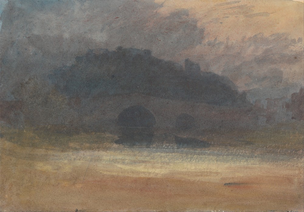 Evening Landscape with Castle and Bridge in Yorkshire (between 1798 and 1799)