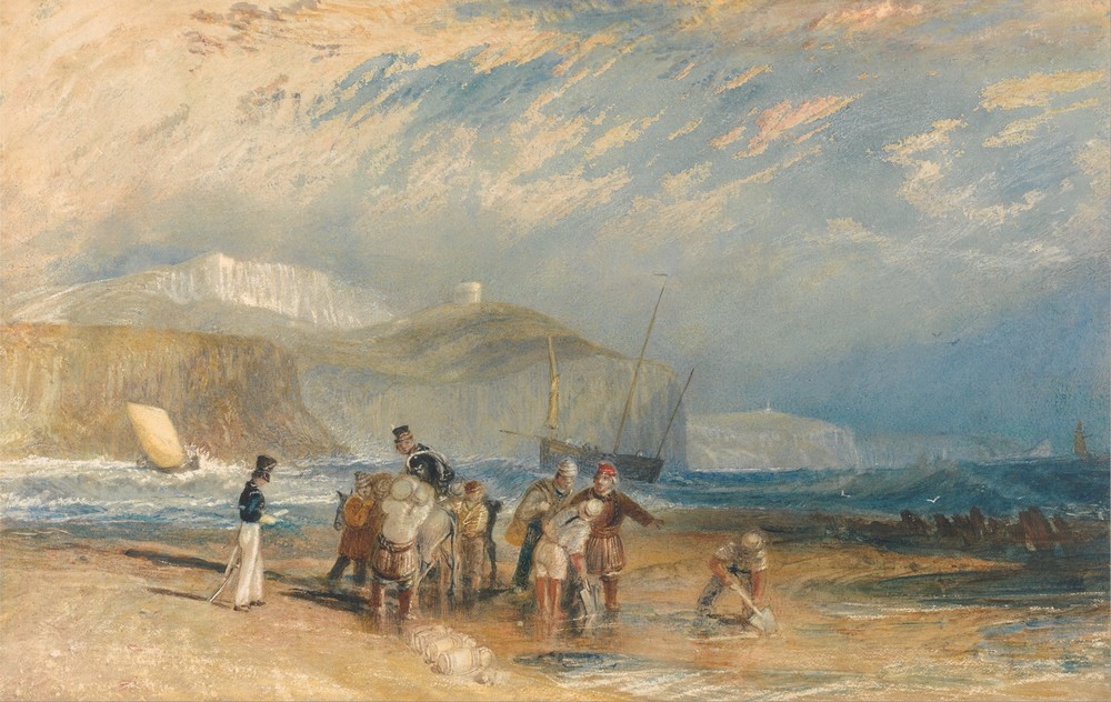 Folkestone Harbour and Coast to Dover (ca. 1829)